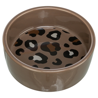 TRIXIE kattenvoerbak Leo keramiek Ø12 cm – panterprint 300 ml