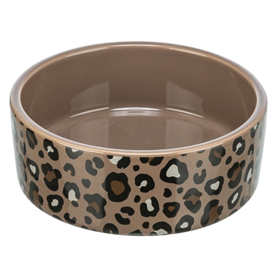 TRIXIE kattenvoerbak Leo keramiek Ø12 cm – panterprint 300 ml