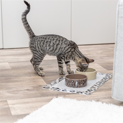 TRIXIE kattenvoerbak Leo keramiek Ø12 cm – panterprint 300 ml