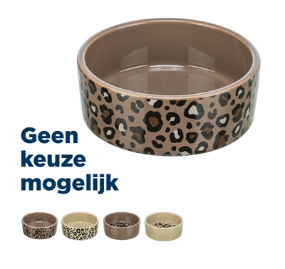 TRIXIE kattenvoerbak Leo keramiek Ø12 cm – panterprint 300 ml
