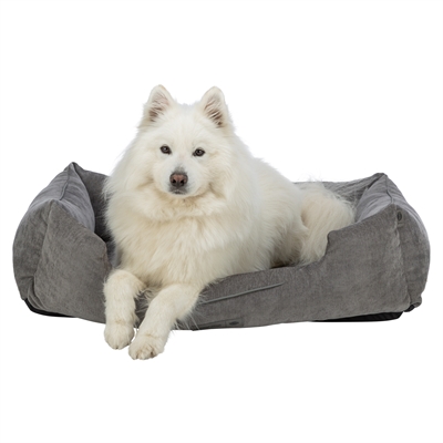 TRIXIE Hondenmand Lennox Hoekig - Orthopedisch met visco-elastisch schuim | Grijs - 80x60 cm