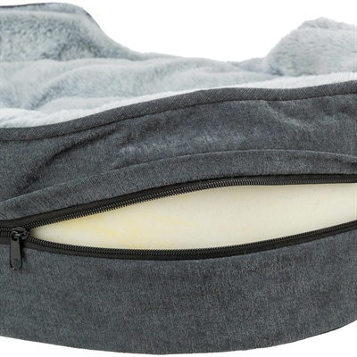 TRIXIE Hondenmand Lino Soft Orthopedisch visco-elastisch schuim - Grijs/lichtgrijs - 83x67 cm