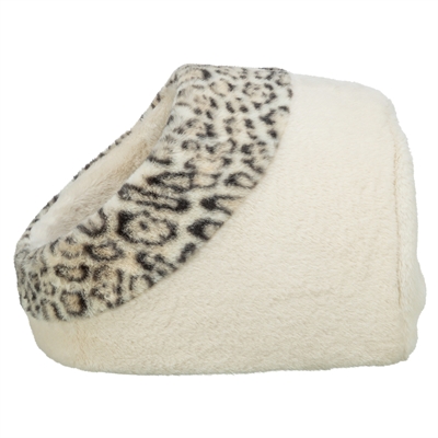 TRIXIE kattenmand iglo Leo pluche 35×41×26 cm – crème/panterprint