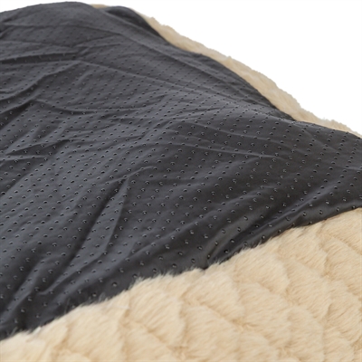 TRIXIE Hondenmand Kaline Mio zacht structuurpluche | Uitneembaar omkeerbaar kussen - Lichtbruin/Crème - 80x65 cm