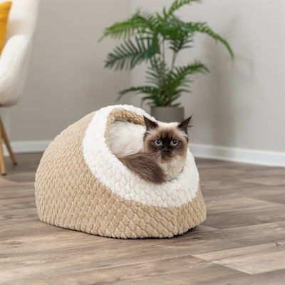 <span id="brand" data="trixie"/> Kattenmand Iglo Kaline Mio 35×41×26 cm – lichtbruin/crème