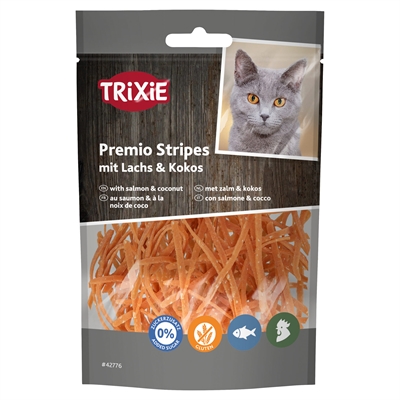 TRIXIE kattensnack Premio Stripes 76% zalm & kokos 50 g
