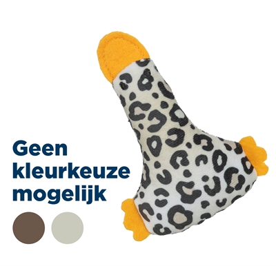 TRIXIE kattenspeeltje eend pluche panterprint 12 cm – kattenkruid
