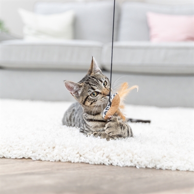 <span id="brand" data="trixie"/> kattenhengel hart hout/katoen 50 cm met catnip – panterprint