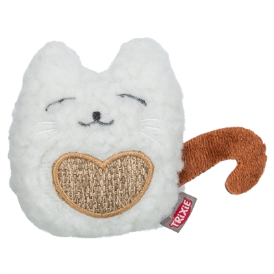 TRIXIE kattenspeeltje pluche met kattenkruid 8 cm – wit/beige
