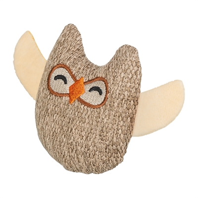 <span id="brand" data="trixie"/> kattenspeeltje uil pluche met kattenkruid 8 cm beige