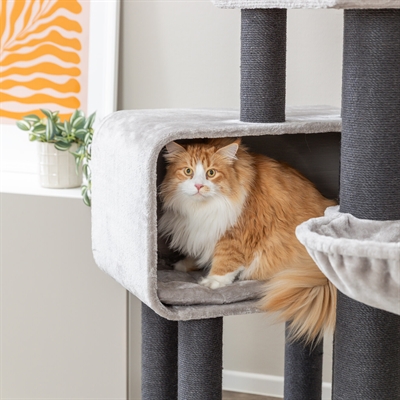 TRIXIE Krabpaal Rafael XXL 78×58×156 cm – lichtgrijs/donkergrijs