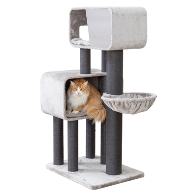 TRIXIE Krabpaal Rafael XXL 78×58×156 cm – lichtgrijs/donkergrijs