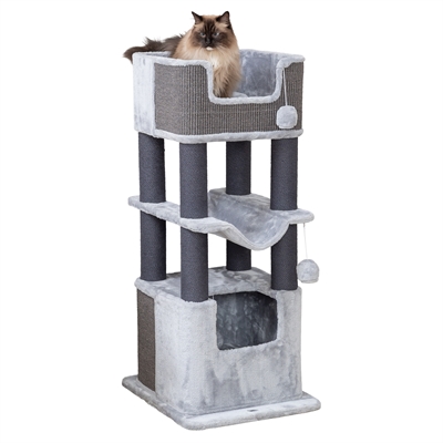 TRIXIE Krabpaal Lucano XXL 58×48×110 cm – lichtgrijs/donkergrijs