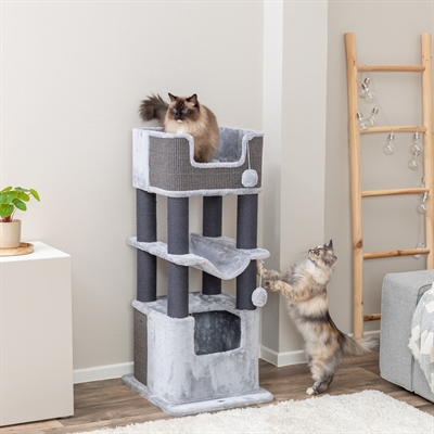 TRIXIE Krabpaal Lucano XXL 58×48×110 cm – lichtgrijs/donkergrijs