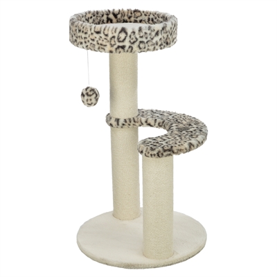 TRIXIE krabpaal Leo panterprint rond 42×42 cm – crème