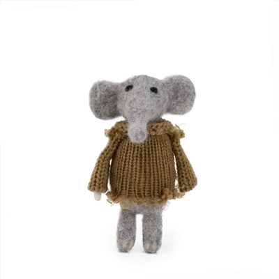 CUPID & COMET kerstfiguur Benedict & Eva wol duo 12x5 cm – meerkleurig