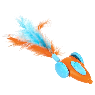 FOFOS interactief kattenspeeltje Racewagen met veren 19×5×3 cm