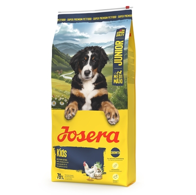 JOSERA Puppyvoer Medium Maxi Junior Kids Glutenvrij met kip & rijst - Ondersteunt gecontroleerde groei en skeletontwikkeling - 12,5 kg