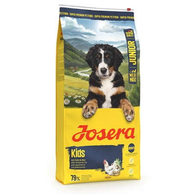 JOSERA Puppyvoer Medium Maxi Junior Kids Glutenvrij met kip & rijst - Ondersteunt gecontroleerde groei en skeletontwikkeling - 12,5 kg