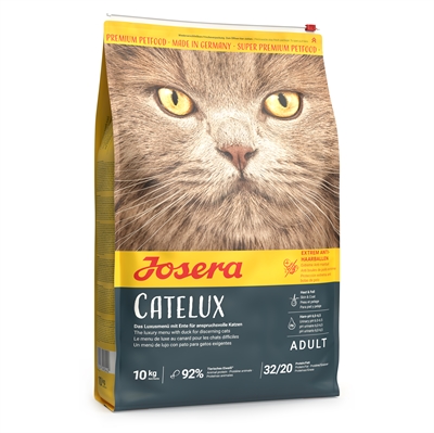 JOSERA Kattenvoer CATELUX - vezelrijk tegen haarballen, met eend & aardappel - 10 kg
