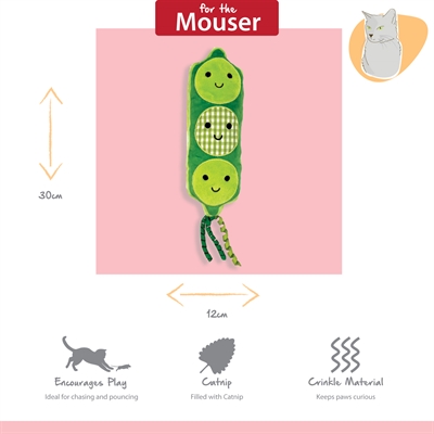 HAPPY PET Katzenspielzeug Tabby Patch Erbsen-Kicker 30×10×7 cm