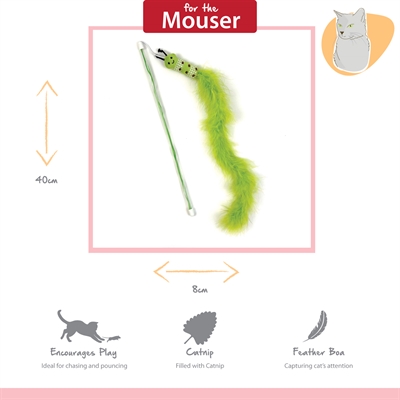 HAPPY PET Katzenangel Tabby Patch Rups 40×7,5 cm – grün