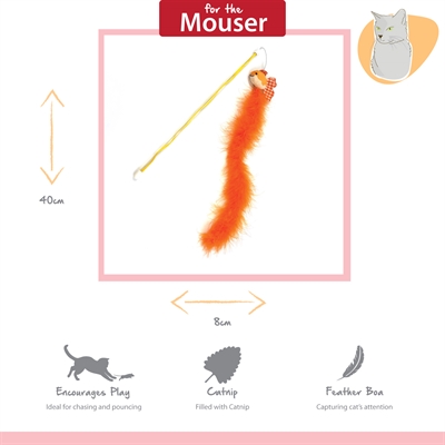 HAPPY PET Katzenangel Tabby Patch Goldfisch 40×7,5 cm – orange