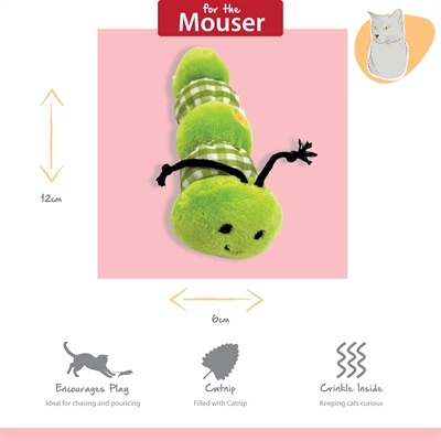 HAPPY PET Katzenspielzeug Tabby Patch Raupen 12 und 9 cm