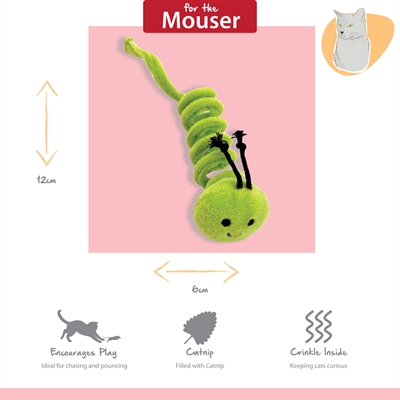 HAPPY PET Katzenspielzeug Tabby Patch Raupen 12 und 9 cm