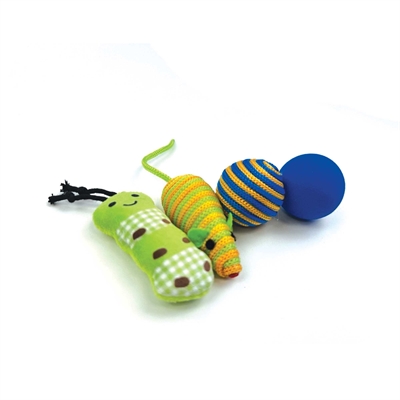 HAPPY PET Katzenspielzeug Tabby Patch Raupe Multipack 4 St.