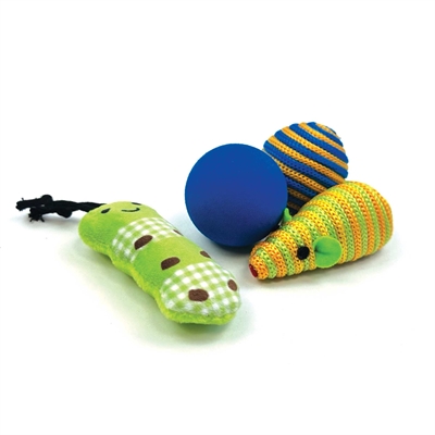 HAPPY PET Katzenspielzeug Tabby Patch Raupe Multipack 4 St.