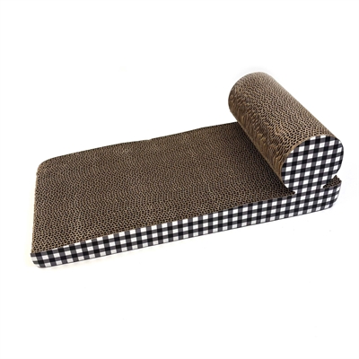 HAPPY PET kartonnen krabmat Tabby Patch Chaise Lounge 46×22×14 cm