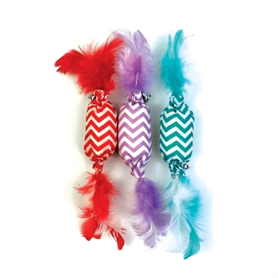 HAPPY PET kattenspeeltje Tabby Crinkle snoepje 19×2,5×2,5 cm – assorti