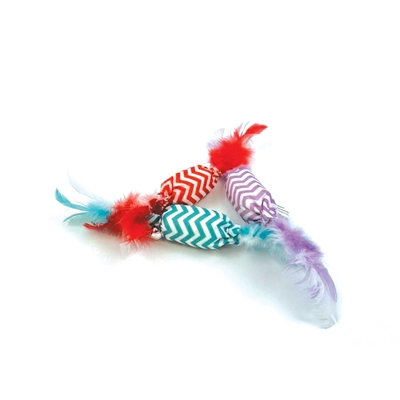 HAPPY PET kattenspeeltje Tabby Crinkle snoepje 19×2,5×2,5 cm – assorti