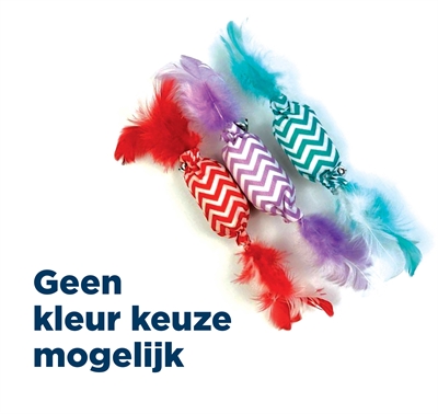 HAPPY PET kattenspeeltje Tabby Crinkle snoepje 19×2,5×2,5 cm – assorti