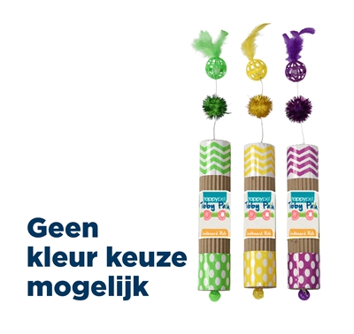 HAPPY PET kattenroller Tabby Patch karton 45,5×9,5×5,5 cm – assorti