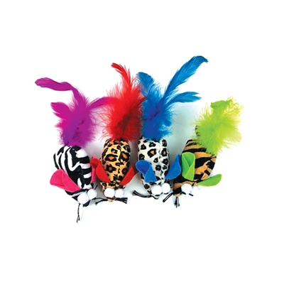 HAPPY PET kattenspeeltje muis Tabby Safari 8×4,5×3,5 cm – assorti