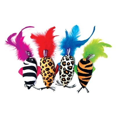 HAPPY PET kattenspeeltje muis Tabby Safari 8×4,5×3,5 cm – assorti