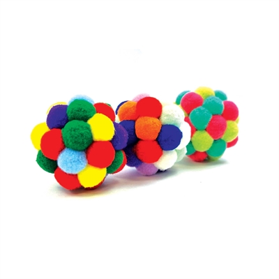 HAPPY PET kattenspeelbal Tabby Patch Pom Pom 4,5×4,5×4,5 cm