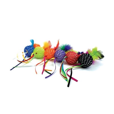 HAPPY PET kattenspeeltje Tabby Patch glitterbal 20×4,5×4,5 cm