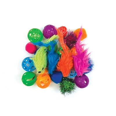 HAPPY PET kattenspeeltjes Tabby Patch Variatiepack 16,5×15×4 cm – 24 st