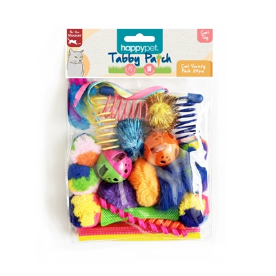 HAPPY PET kattenspeeltjes Tabby Patch Variatiepack 16,5×15×4 cm – 24 st