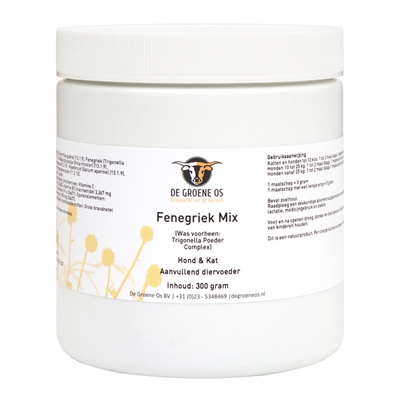 DE GROENE OS Honden- en kattensupplement Fenegriek Mix 300 g