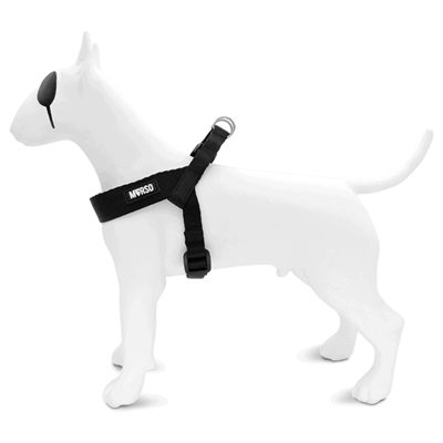 MORSO Hondentuig Mini van gerecycled PET verstelbaar - Zwart - 24-32 x 1,5 cm