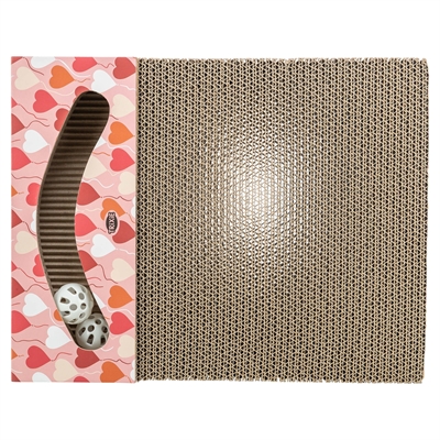 TRIXIE krabplank Valentijn met ballen karton 38×30×5 cm – zalm