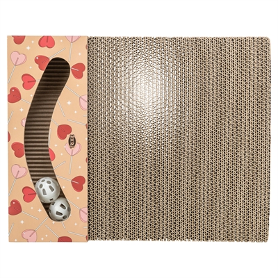 TRIXIE krabplank karton Valentijn met ballen 38×30×5 cm – abrikoos