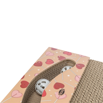 TRIXIE krabplank karton Valentijn met ballen 38×30×5 cm – abrikoos