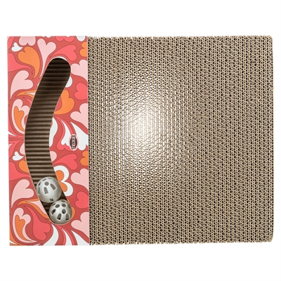 TRIXIE Krabplank Valentijn karton 38×30×5 cm – rood met ballen