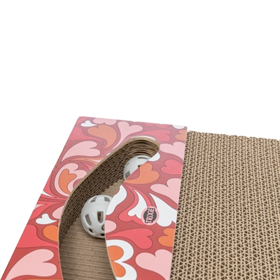 TRIXIE Krabplank Valentijn karton 38×30×5 cm – rood met ballen