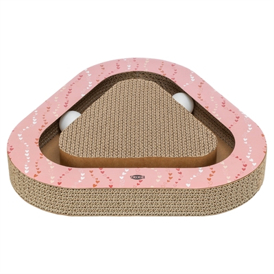 TRIXIE krabplank Valentijn driehoekig karton 36×36×5 cm – zalm